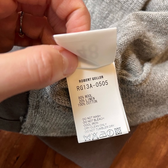 Robert Geller Crew Neck Long Sleeve Pullover Sweater Wool/Linen Gray Men’s 48 - Picture 5 of 6